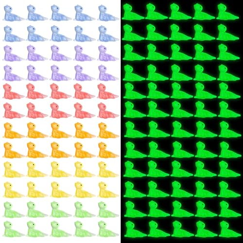 Camptrip 100 Stück Mini Leuchtende Tiere Mini-Eidechsen Bunte Aus Kunstharz für Dekoration von Miniatur Landschaftsgärten,Fischbecken und Aquarien verwendet Topfdekoration Garten Landschaft