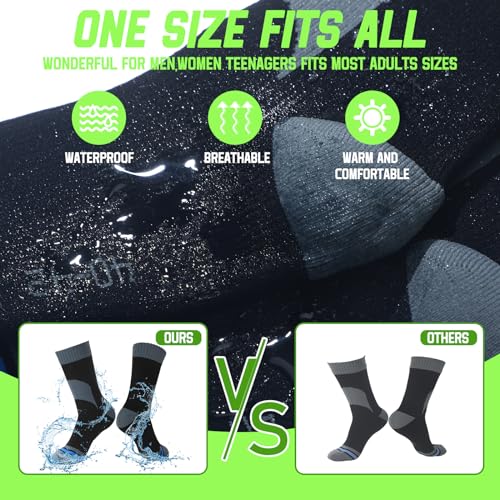 Janmercy 3 Pairs Unisex Waterproof Breathable Knit Socks for Men Women Socks for Hiking Wading Running Skiing, 3 Colors2