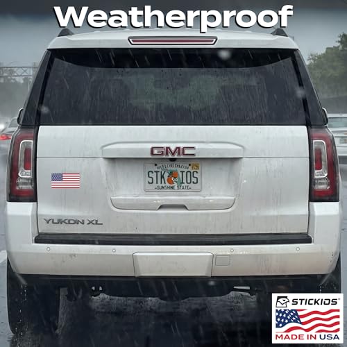 Image of Stickios American Flag Decal Classic Flag - Made in USA | Patriotic Vinyl Bumper Sticker for Cars, Trucks & Windows (5.8 x 3.1 inches)