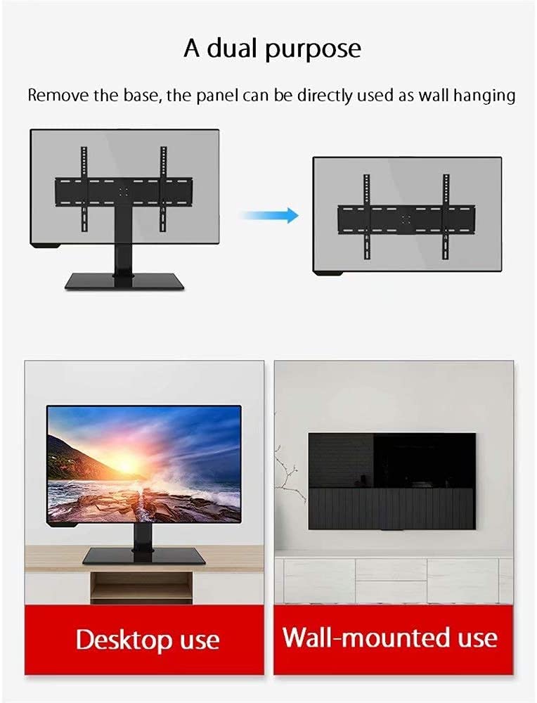 Supporti per TV Supporti da Parete per TV Fisse Piatte E Curve Staffe con Base in Vetro Supporto Universale da Tavolo per TV per La Maggior Parte dei Modelli da 32 A 65 Pollici, Ne