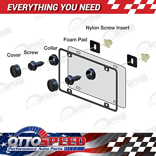 License Plate Screw Fastener Kit Black, Complete