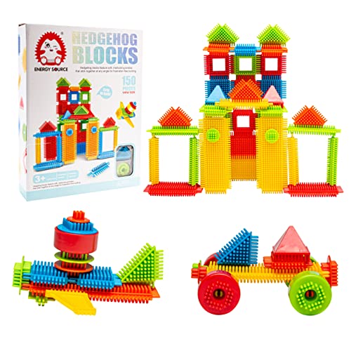 Hedgehog Blocks Set of 150 Bristle Blocks 150 Pieces Mini Size Bristle Shape 3D Building Blocks STEM Creativity Building Toys Dexterity Fine Motricity Toy Building Blocks for Toddlers