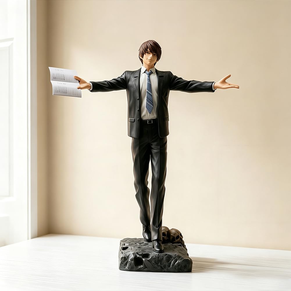 Figura de personaje de anime Light Yagami de 29 cm | Figura de acción ligera de Yagami, estatua de PVC, modelo de postura de pie, adorno