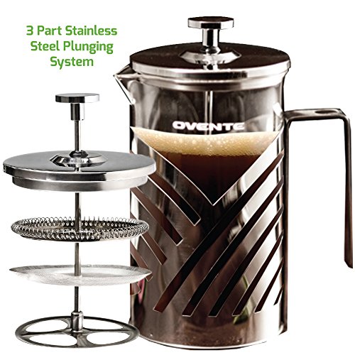 Ovente French Press Carafe Coffee and Tea Maker 27 Ounce with Heat Resistant