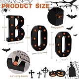 Halloween Decorations Indoor Outdoor - Boo Light Up Letters Sign, Battery Powered Marquee Light Halloween Decor for Fireplace Mantel, Window, Porch, Party Home Decor(Black)