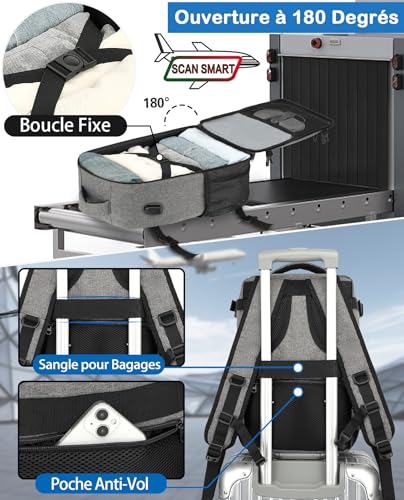 Sac Cabine Easyjet 45X36X20 : KLOSTAIN Sac à Dos Voyage Cabine Avion 45x36x20 pour Easyjet 30L ... – Image 3