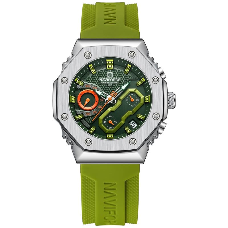 NAVIFORCE Women Chronograph Cool Stand Out Dial Sports Silicon Strap Quartz Watch -NF8035 (B0D2RPSD1W) Amazon Price History, Amazon Price Tracker
