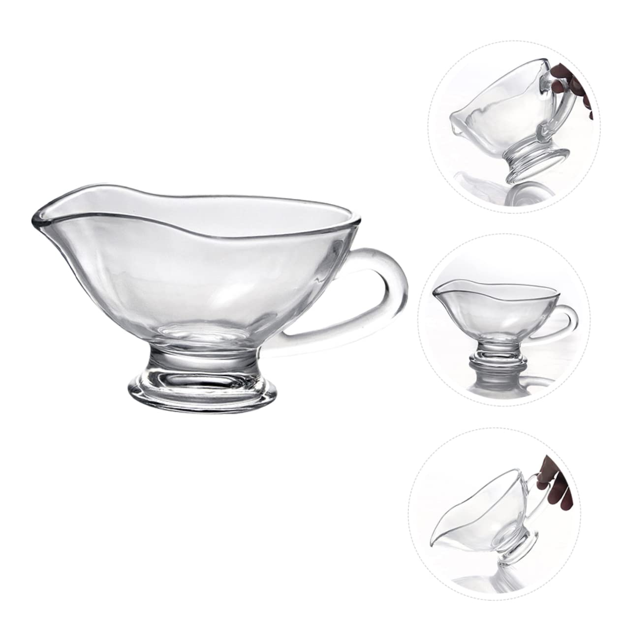 COLLBATH 1pc Sauce Hopper Gravy Sauce Boat Jam Cup Clear Sauce Boat Serving Sauce Cup Pour Gravy Sauce Bowl Coffee Syrup Milk Serving Cup Coffee Cup Syrup Pitcher Multi- Sauce Cup Glass