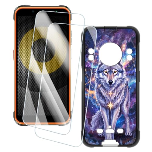 OAGELIM 2�Z�b�g �X�N���[���v���e�N�^�[ + �P�[�X Ulefone Power Armor 16 Pro (5.93 �C���`) �Ƃ̌݊������� �A�[�e�B�X�e�B�b�N�J�X�^���v�����g�J�o�[�Ƌ����K���X�t�B���� �X�N���b�`�h�~ (�T2)