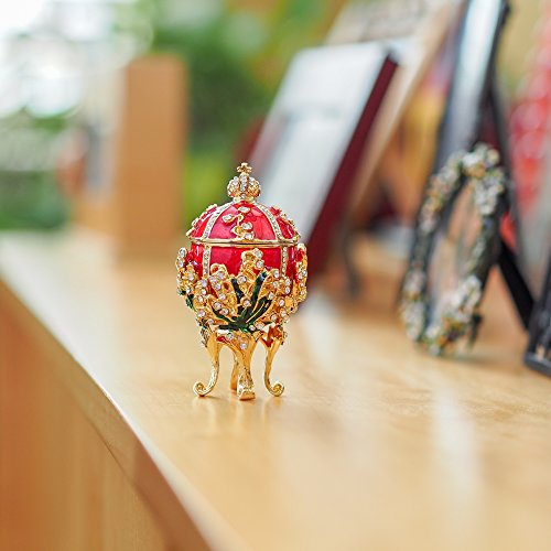 Apropos Hand-Painted Vintage Style Faberge Egg With Rich Enamel And Sparkling Rhinestones Jewelry Trinket Box #TOP4