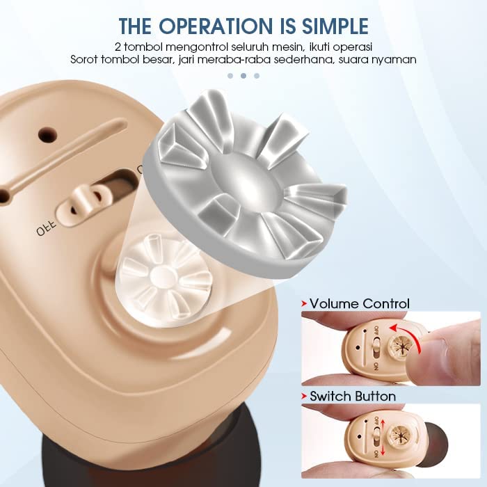 Image of Fastwell F13 Rechargeable Hearing aid With Magnetic charging, Invisible The Smallest Mini hearing In the Canal Hearing Aid (BEIGE)