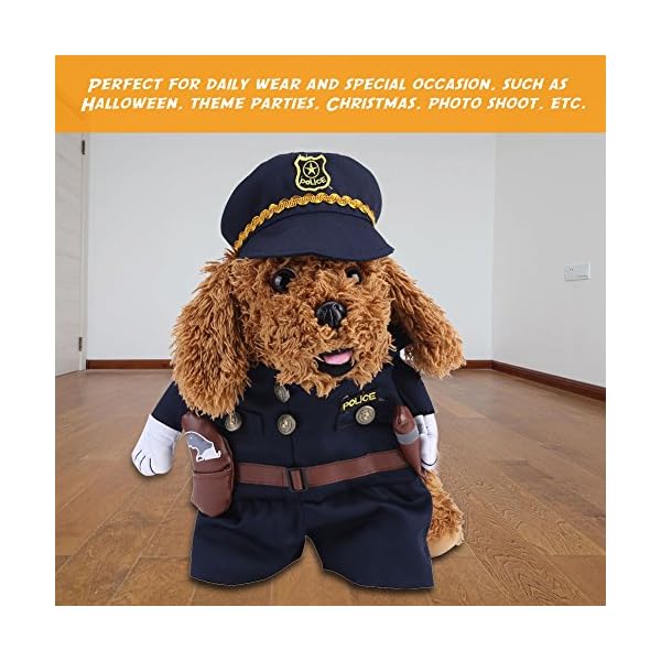 Policeman costume outfits with hat pet dog cat halloween costumes the police for party christmas special events costume uniform with hat funny pet (s) - image 9