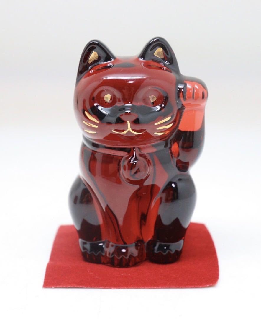 美品　Baccarat ラッキーキャット　レッド　フィギュリン　クリスタル招き猫 Amazon.co.jp: バカラ Baccarat ラッキーキャット レッド フィギュリン