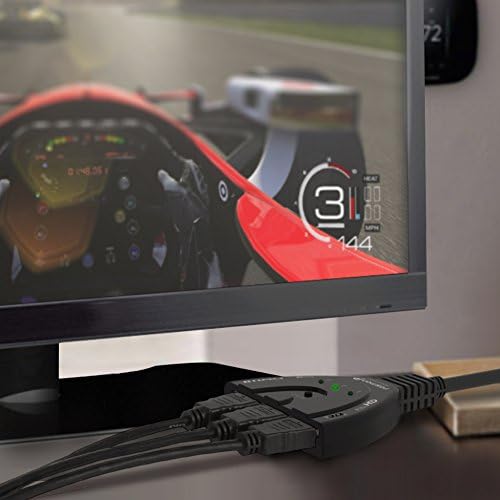 8. Bild von Fosmon Automatischer HDMI-Switch, 4K UHD HDR, 3 Port (3 Eingänge, 1 Ausgang), HDMI-Splitter und Selector mit Kabel, Unterstützt 3D, Full HD 1080p, HDCP, Kompatibel mit PS4, Xbox, Roku, Apple TV