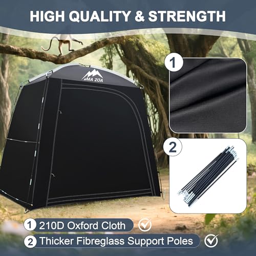 MAIZOA Bike Storage Tent,82*43*70 In Outdoor Portable Storage Tent,Made of 210D Oxford Cloth PU4000mm Waterproof Fabric, Storage Shed for 2-4 bike,Motorcycles,Garden Tools,Lawn Mower,Various Tools by MAIZOA - Image 5