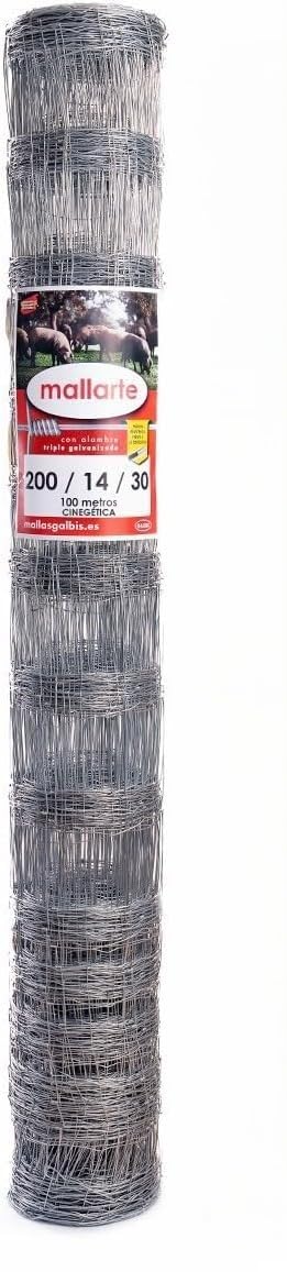 Malla Anudada Galvanizada Reforzada 3 ZN - Cinegética | Rollo: 100m | Alto: 100cm | Diámetro: 34cm
