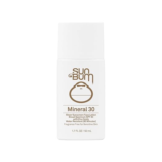 Sun Bum Mineral SPF 30 Face Sunscreen Lotion - Broad Spectrum and Fragrance Free Moisturizing Facial Sunscreen - Hawaii 104 Act Compliant (Without Octinoxate & Oxybenzone) - Travel Friendly - 1.7 oz