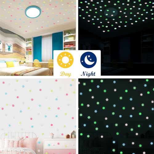 Estrellas adhesivas plásticas fluorescentes luminosas 100 pcs miniatura 5