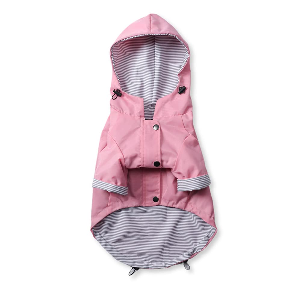 Impermeable para Perros, Abrigo Impermeable for Perros pequeños, medianos y Grandes, Chaqueta Cortavientos, Sudadera Deportiva con Capucha, Ropa for Mascotas(Pink,XL)