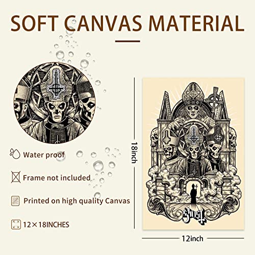 Ghost Band Poster Rock Music Posters For Room Aesthetic Canvas Wall Art Picture Print Office Room Decor Gift Unframe 12X18Inch(30X45Cm) #TOP1