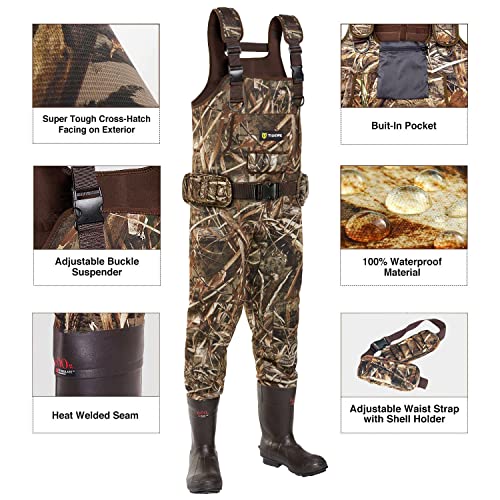image for TIDEWE Chest Waders, Hunting Waders for Men Realtree MAX5 Camo with 60