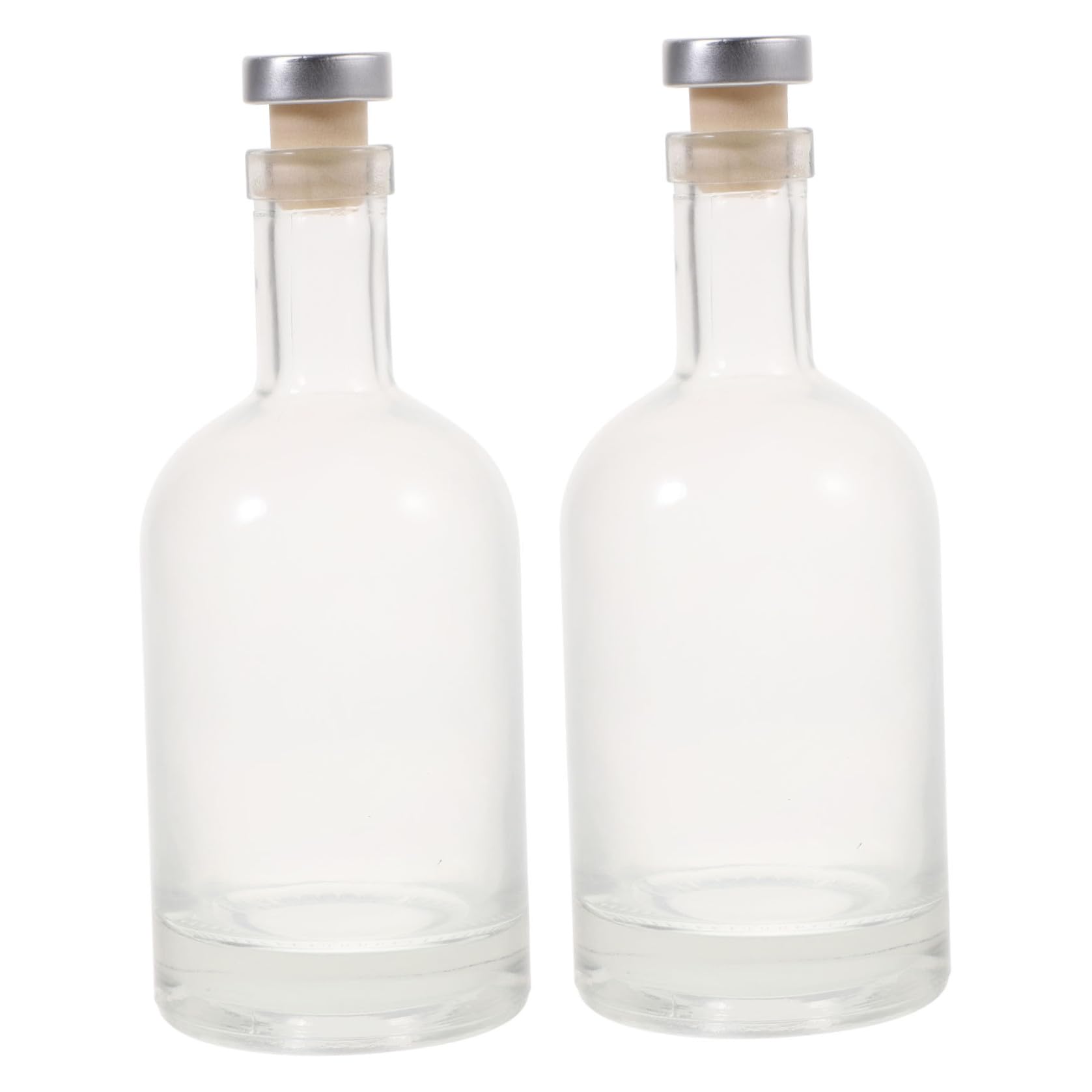 Packung Wodkaflaschen aus Dickem Glas 375ml für Zuhause und Club | Transparent, Fein Abgedichtet, Leicht zu Gießen, Leicht zu Reinigen, 2 Stück, 375ml Volumen Zufällige Farbe