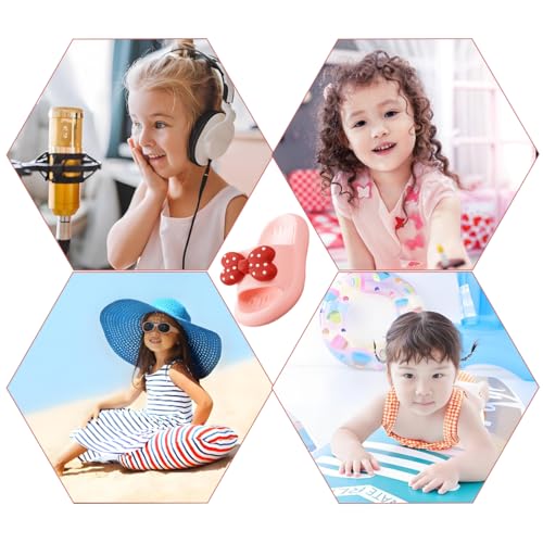 Image of Girls Cloud Bow Slide & Shower Slippers - Non-Slip Slip-On Kids Beach Pool Indoor Outdoor Shoes