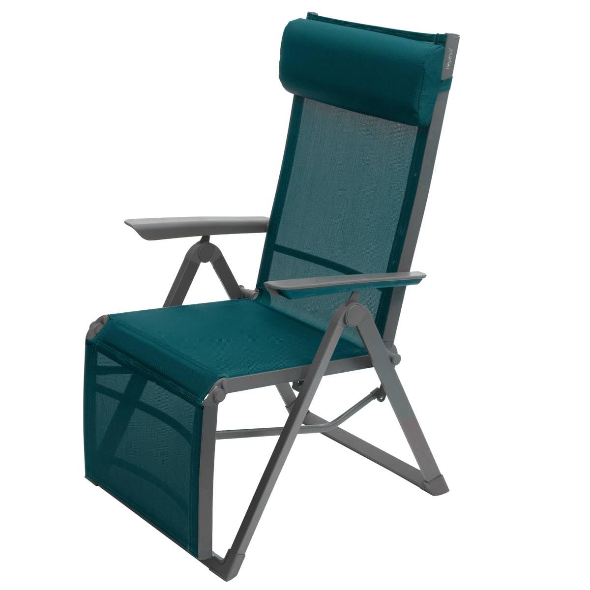 Hespéride - Gartensessel Decima, neigbar, Entenblau und Graphit – 81 x 59 x 98 cm – Gartenmöbel für Terrasse, Balkon, Terrasse
