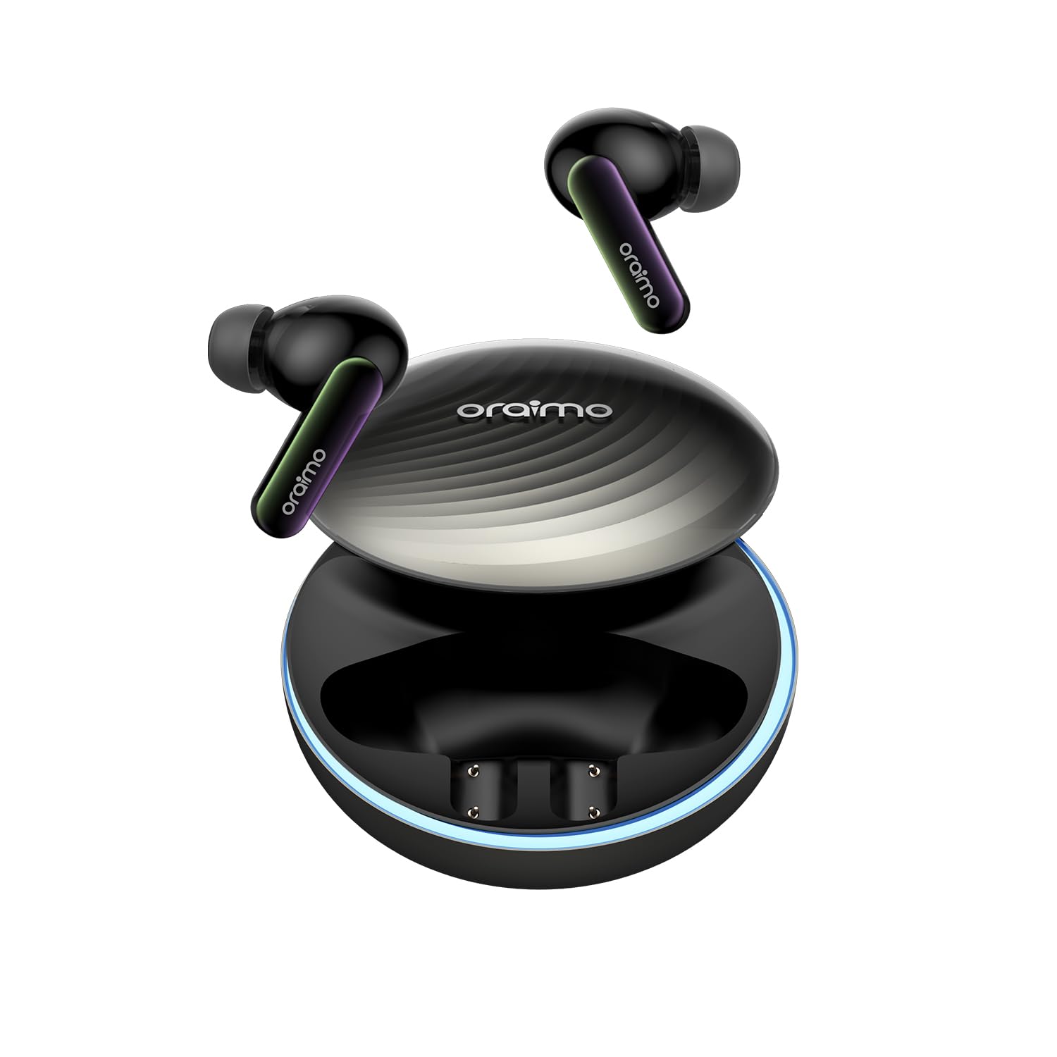 Oraimo SpaceBuds - Écouteurs Bluetooth sans Fil, Réduction de Bruit Active ANC Hybride 50dB, Autonomie 40h, Écouteurs Intra Auriculaires Basse Latence Jeu, 6 Micros Appel Clair, IP54 - Space Grey