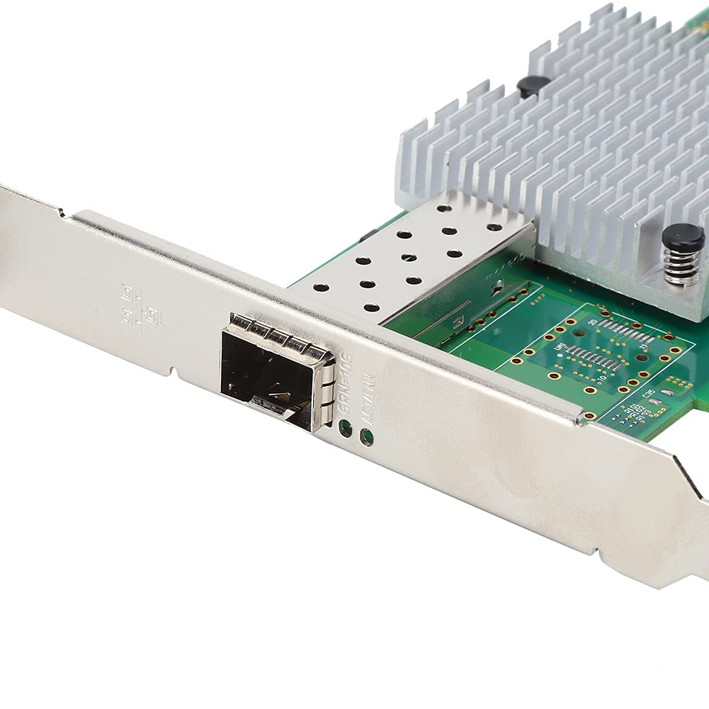 ASHATA Carte Réseau PCIE, Carte Réseau Fibre Optique 10 Gbit/s, Port Unique pour Puce 82599EN E10G41BTDA X520-DA1, Carte Réseau Gigabit avec Interface Carte mère: PCI-Express 2.0 5.0