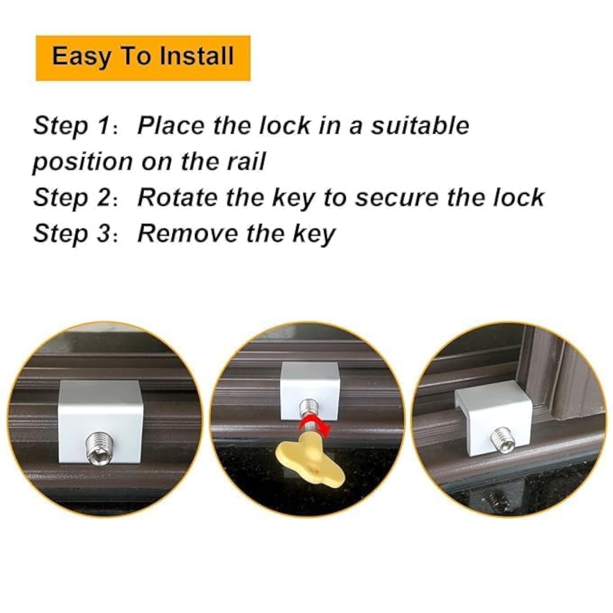 Adjustable Sliding Window Lock with Key for Aluminum Frames