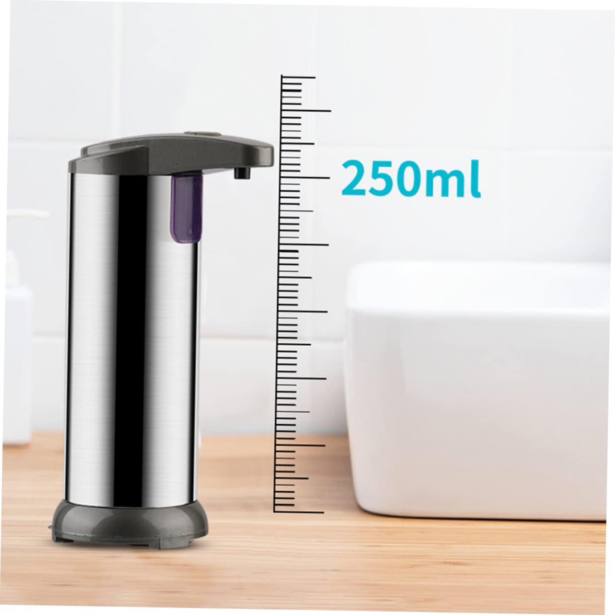 Erogatore Automatico Sapone in Acciaio Inox 250ml Argento | Abs, Quantità 1 Pezzo, Facile da Pulire, Funzione Anti-perdita per Balconi e Cucine Colore Casuale