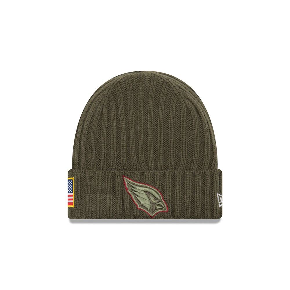 New Era Unisex Olive Salute To Service Knit Beanie - Arizona Cardinals