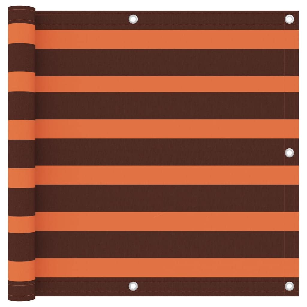 vidaXL Balcony Screen Garden Outdoor Privacy Fence Screen Balcony Protective Sunshade Screen Waterproof Orange and Brown 90x400 cm Oxford Fabric — image 1