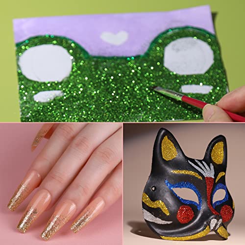 FANDAMEI 32 Colors of Nail Glitter Face Glitter Powder for Makeup, Rainbow Body Glitter for Eye Hair Makeup