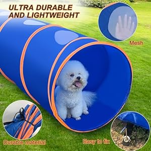 Dog Agility Tunnel with Breathable Mesh Dog Agility Equipment Dog Agility Training with Carry Bag tunnel  Cucciolini Doodles Dog agility tunnel with breathable mesh dog agility equipment dog agility training with carry bag tunnel   cucciolini doodles