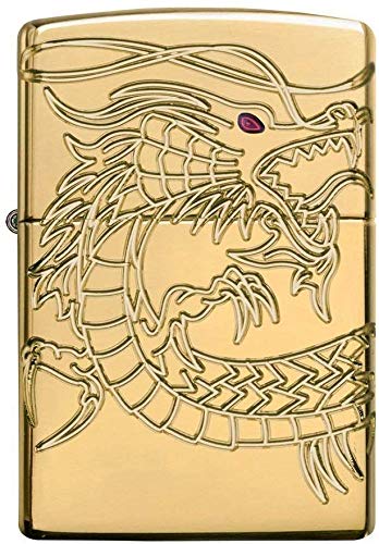 Zippo Gold Plate con Dragón Asiático miniatura 4