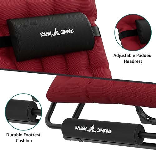 Image of UDPATIO Oversized Zero Gravity Chair Patio Reclining Chairs with Cushion | 33In Set of 2 Outdoor Folding Recliner with Pillows,Cup Holder, Foot Rest, Detachable Pad, Locking Burgundy-xxl