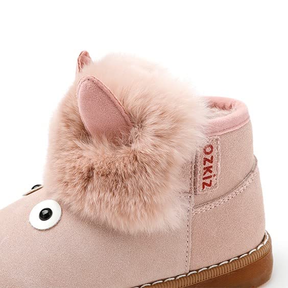 Ozkiz Toddler Girls Winter Fur Lining Ankle Boots Animal LED Boys4