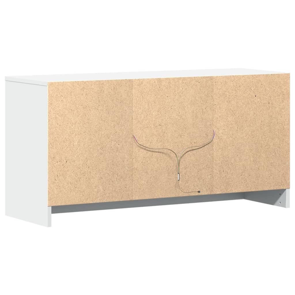 vidaXL Mobile Porta TV con LED Bianco 100x34x50 cm in Truciolato, Mobile TV con luci LED, credenza TV, Mobile dispositivi multimediali, Supporto TV
