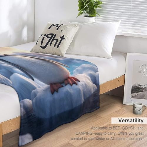 Couverture pingouin plaid lit canapé peluche douce légère jeté de sofa 100x130cm