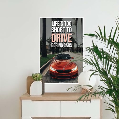 Image of ArtinKart- Car Posters for Room Decoration, Home, Wall, Supercar Poster, Car Poster BMW with Quotes Aesthetic (Paper, 12X18 Inches, Unframed)