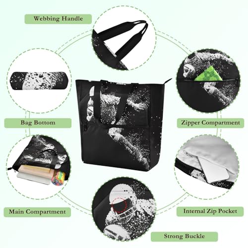 Bolsa de mano para libros con diseño de fútbol americano ideal para la playa y escuela 5