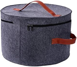 XIANLIAN Large Hat Box Travel - Organizer, Storage Box, Stuffed Animal Toy Bin Bags, Stackable Round Pop-up Containers with Lids, Closet Organizer and Storage, Boxes, 17 X 11 in