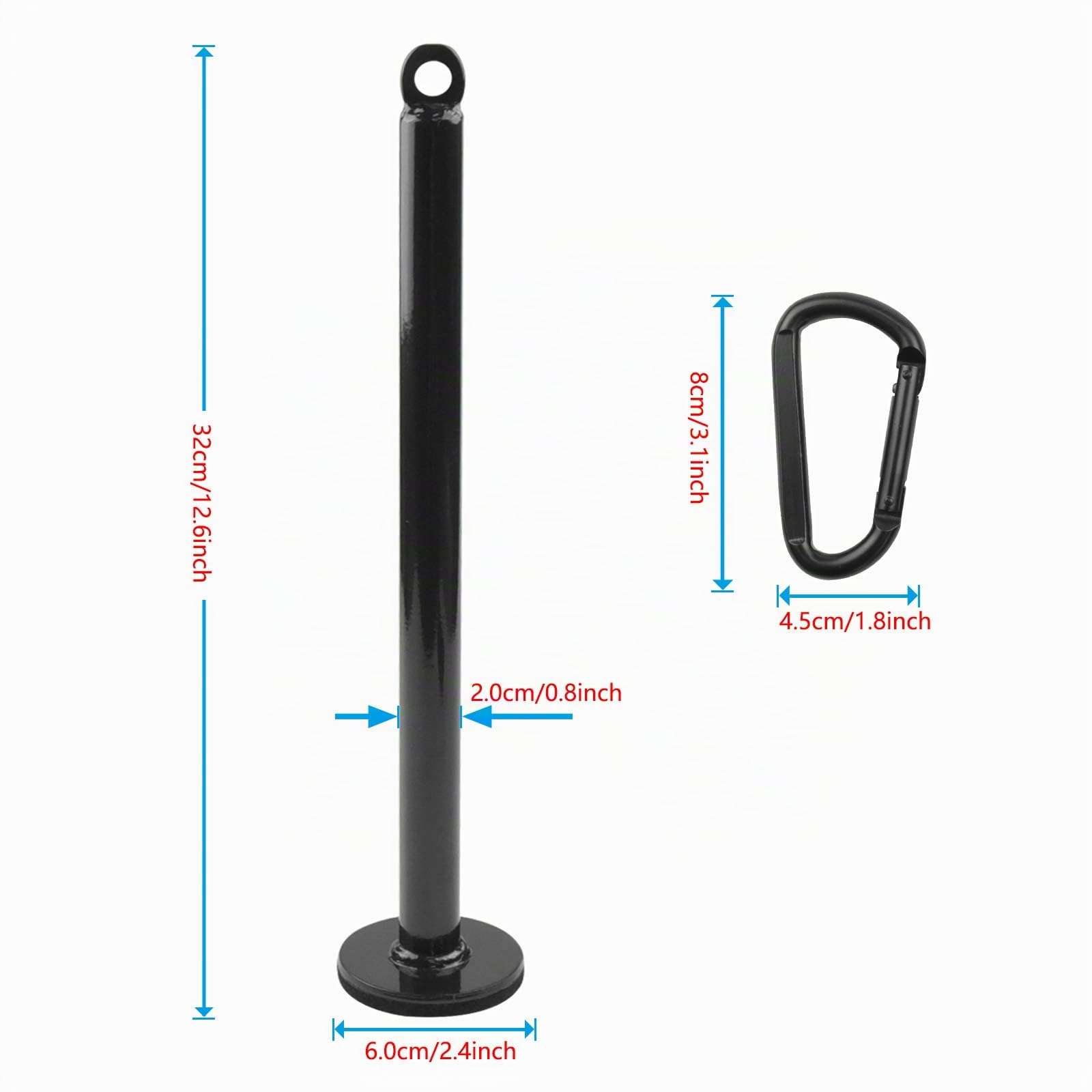 LFJ Carga Pin para Pesos Placa, Fitness Olympic Peso Placa Carga Pasador con Mosquetón Levantamiento Soporte Estante para Lat Polea Cable Máquina
