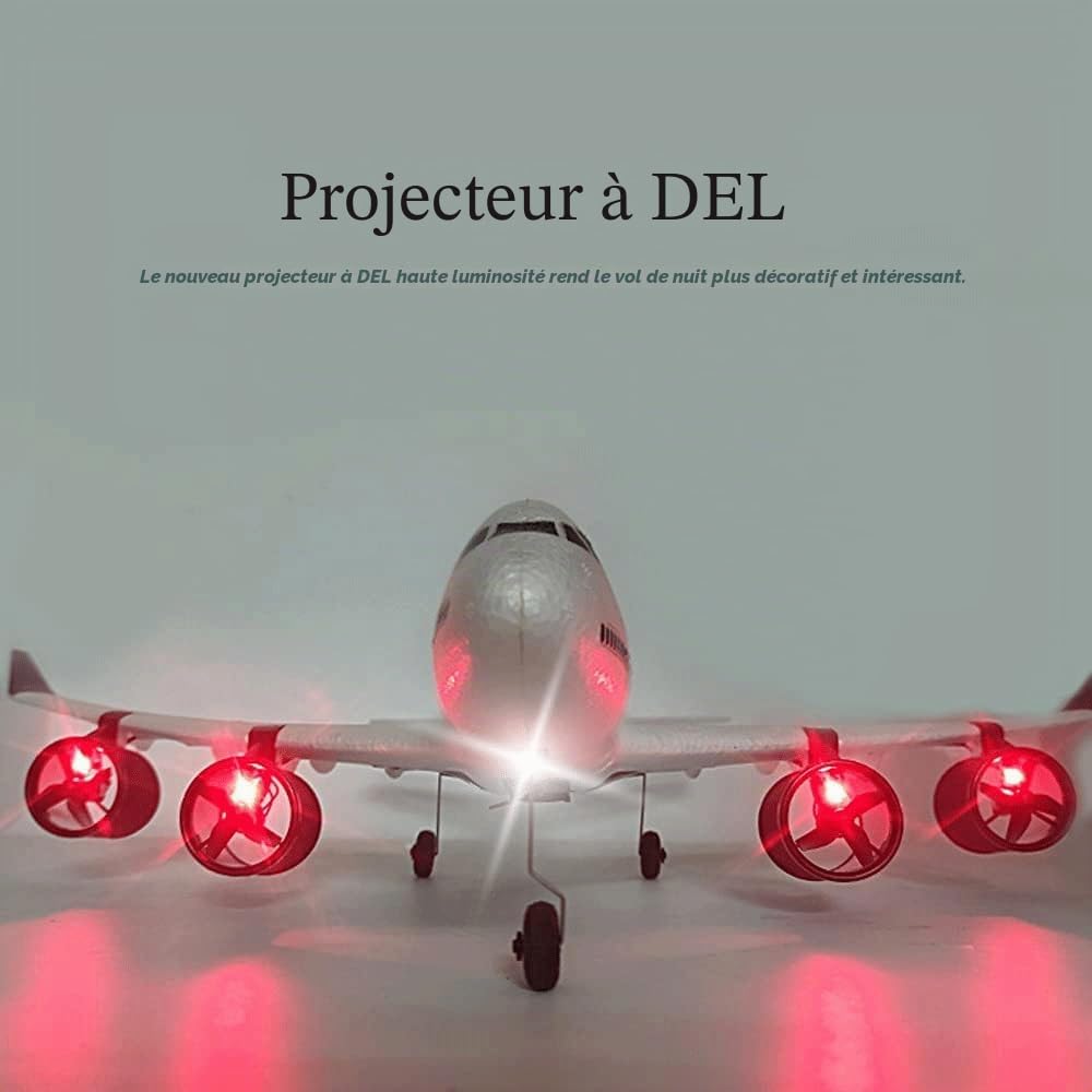 Avion Télécommandé 2.4GHz en Mousse EPP avec LEDs,Figures 360