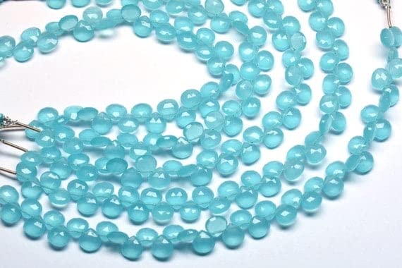 Quartz bleu aqua en cœur pour créer vos bijoux d'été uniques