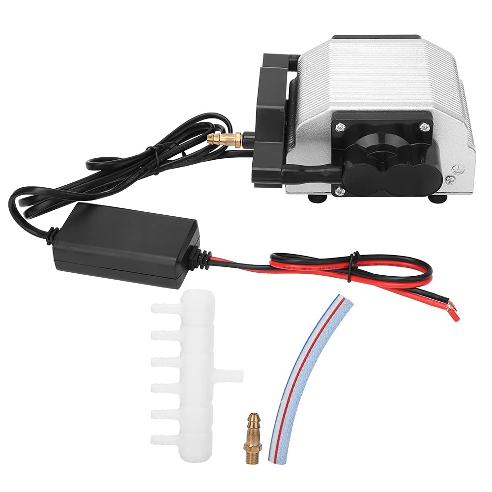 Qcwwy Pompe D'aération CC 16W 25W, Pompe à Air Basse Tension avec Coque en Alliage D'aluminium pour Le Transport D'oxygène dans Les Aquariums