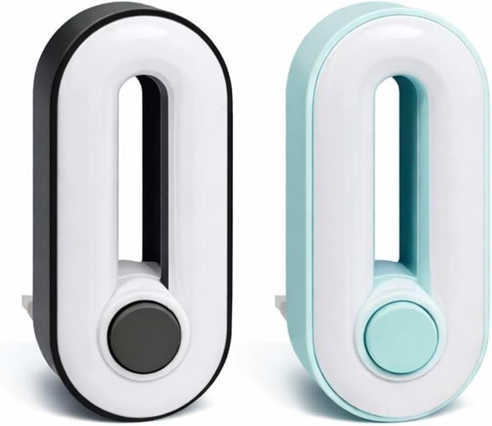 Kit com 2 Luminárias Noturnas LED de Tomada Bivolt com Acionamento Manual COR SORTIDO – 3 Opções de Luz (Quente, Fria e Neutra) para Quarto Infantil, Corredor e Ambientes Aconchegantes