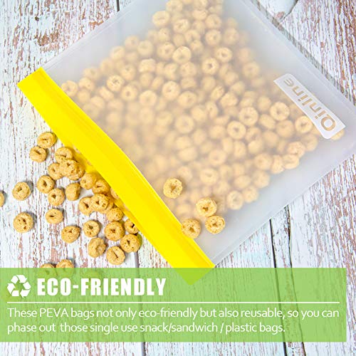 image for Qinline Reusable Storage Bags - 10 Pack Leakproof Freezer Bag(5 Reusab